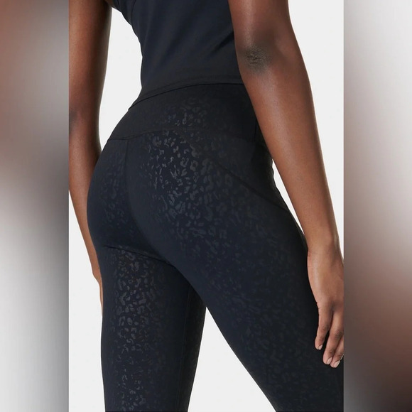 Sweaty Betty All Day Emboss Full Length Legging Black Animal Print Plus Size XXL - Picture 1 of 12